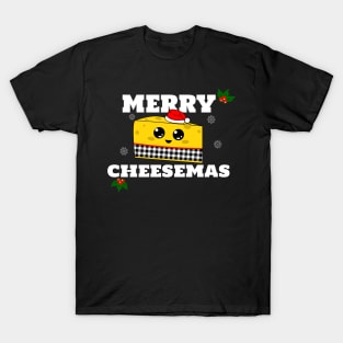 Funny Christmas Kawaii Merry Cheesemas T-Shirt